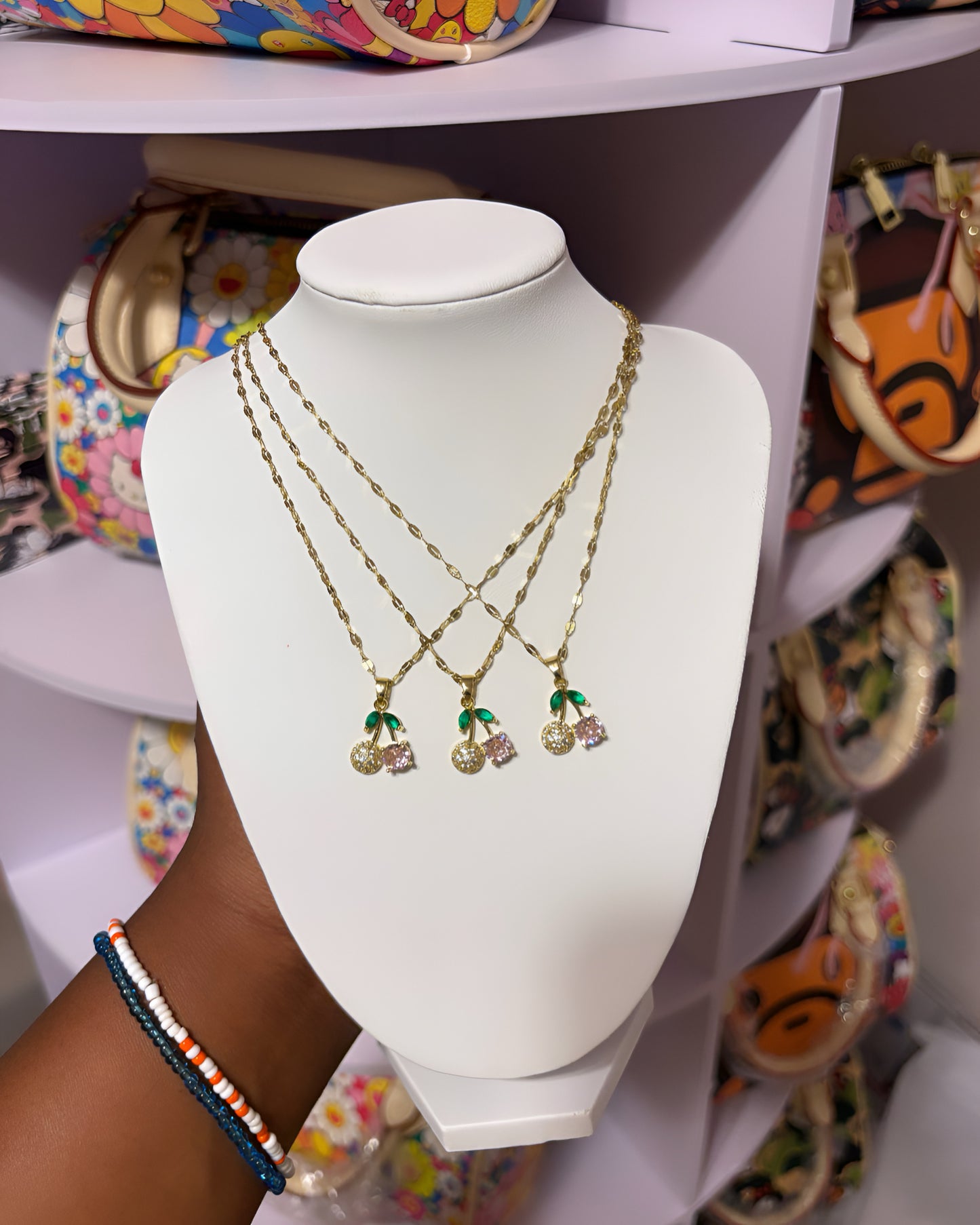 Pink Cherry Necklace