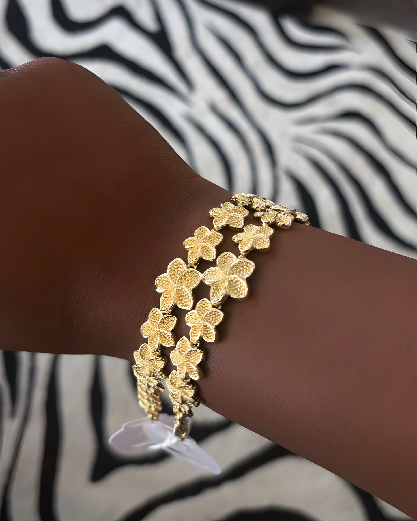 18k Gold Plumeria Bracelet