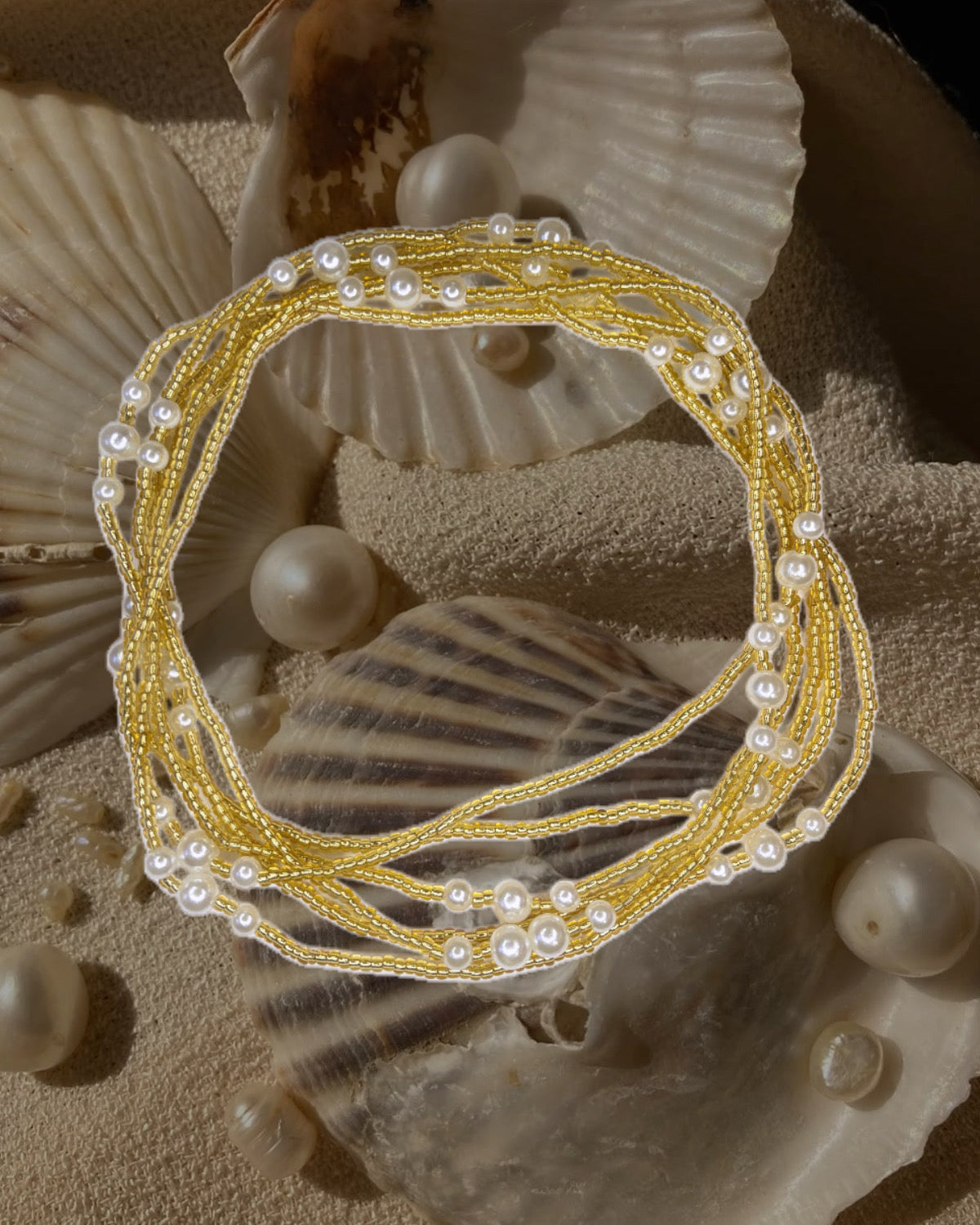 Gold Pearl Waist Bead
