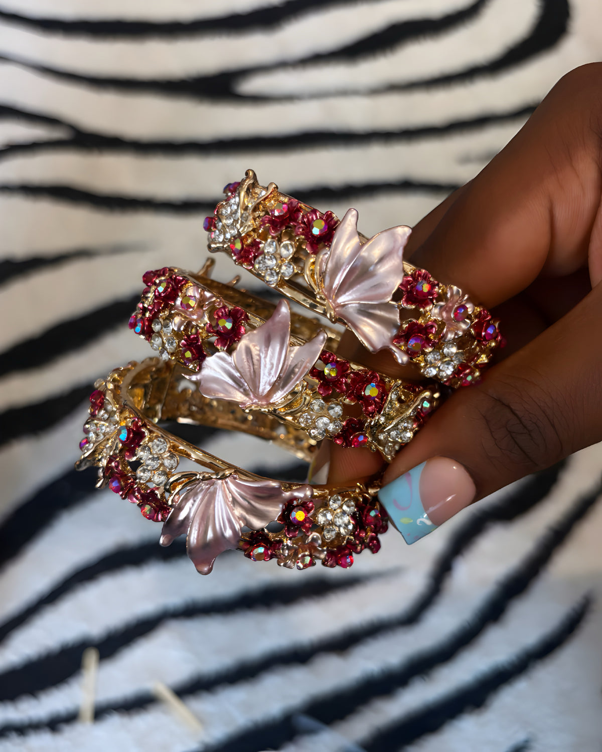 Pink Butterfly Bangle