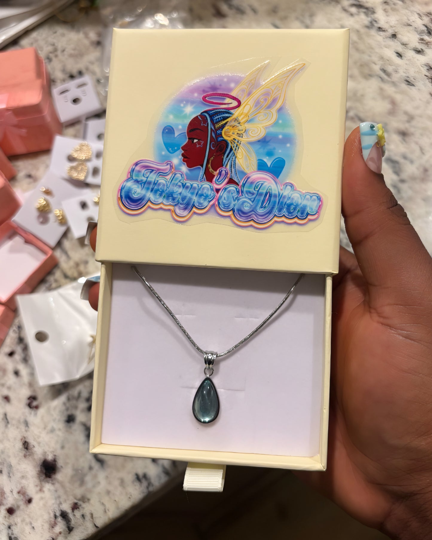 Blue Siren Teardrop Necklace
