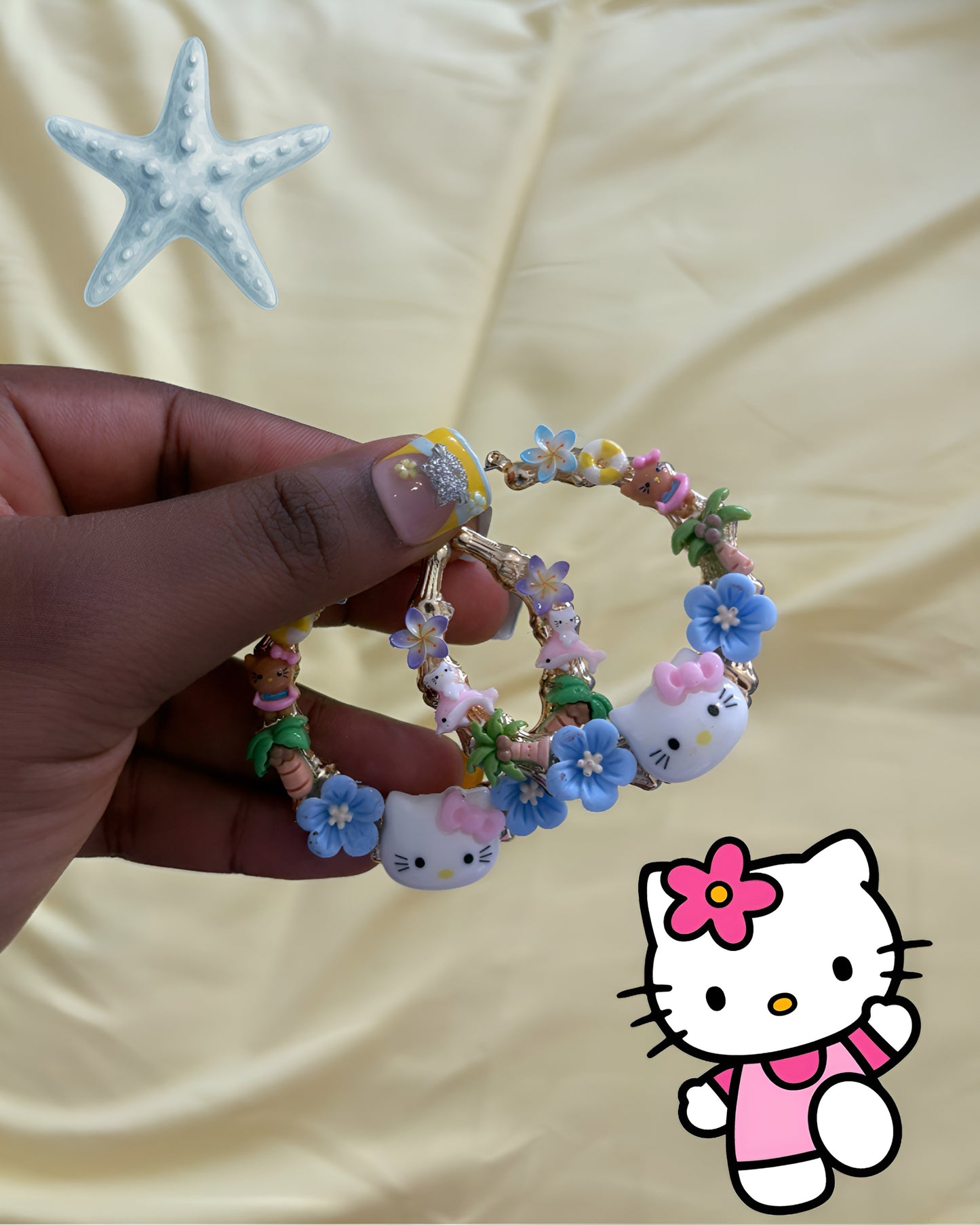 Tropical Kitty Junk Hoops