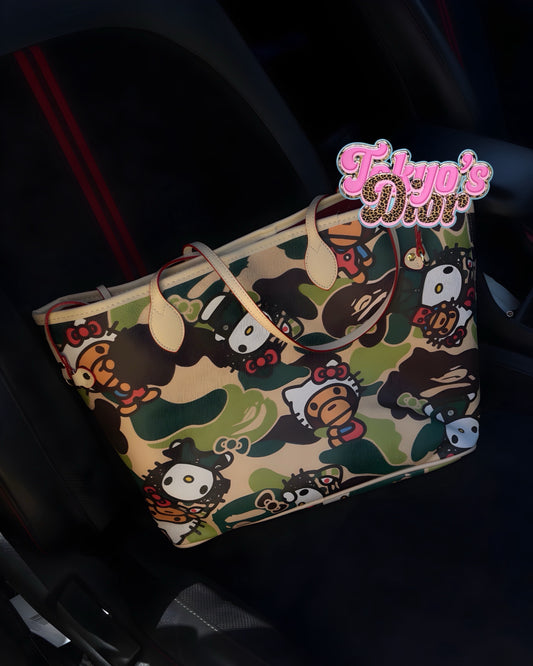 Green HK Bape Tote Bag