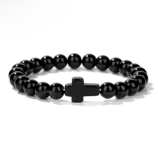 Black cross bracelet