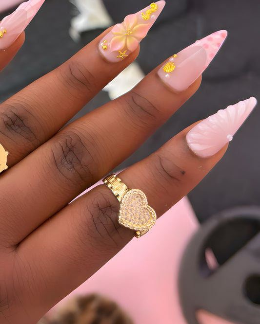 Pink Diamond Heart Ring