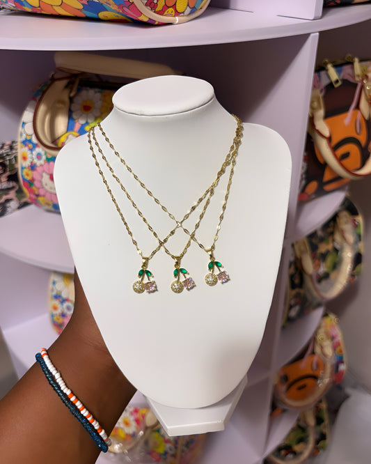 Pink Cherry Necklace