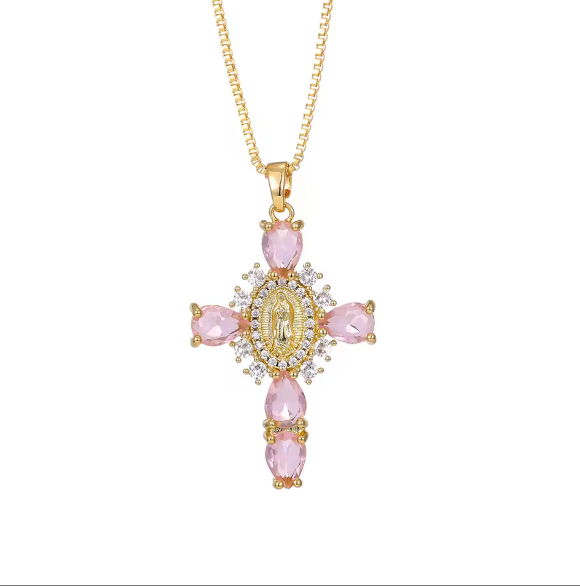 Scarlett Pink Cross Necklace