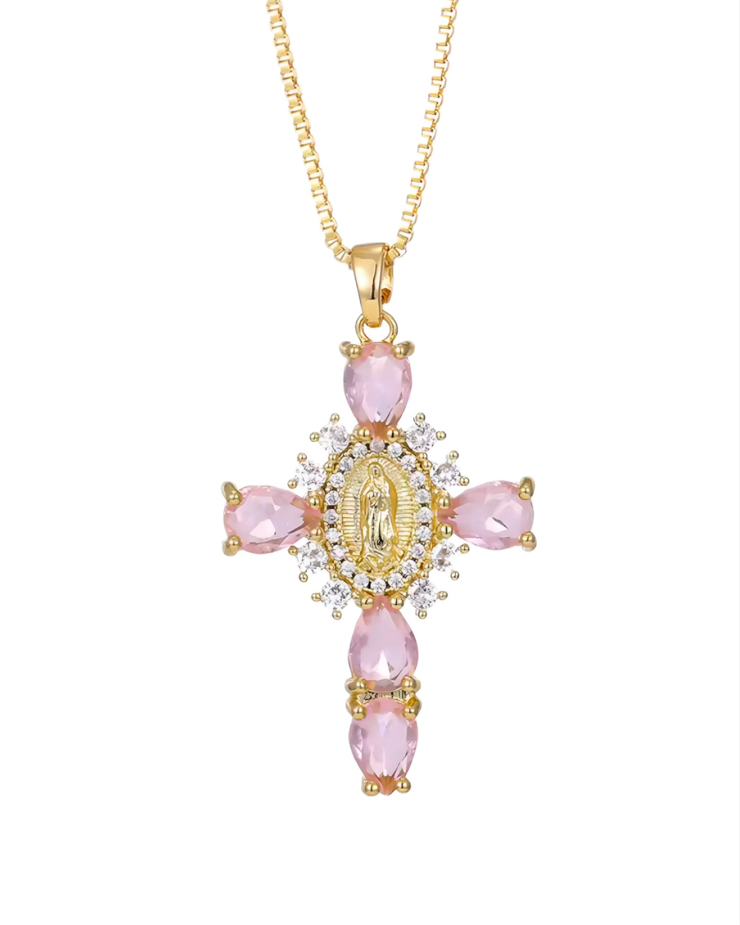 Scarlett Pink Cross Necklace
