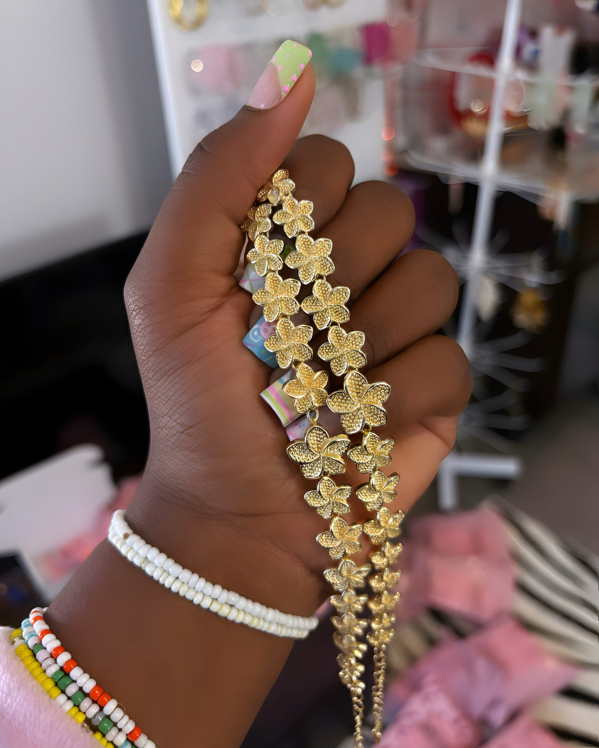 18k Gold Plumeria Bracelet